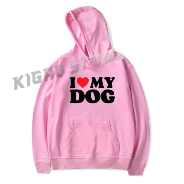 I Love My Dog Hoodie Sweatshirt Spring & Fall For Men/Women Long Sleeve Pullover Outerwear Streetwear - Image 5