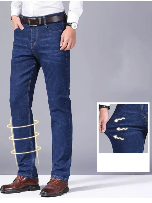 2024 NEW Men's Classic Style Casual Stretch Slim Jean Pants Male Brand Denim Trousers Black Blue Fashion Business Jeans - Image 2