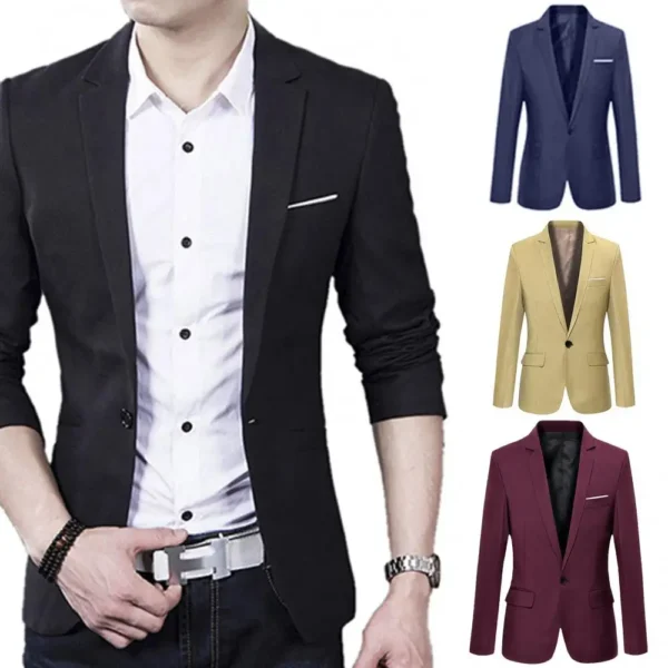 Men Formal Business Suit Coat One Button Black Blue Red Men Slim Fit Fashion Blazer Suit Jacket Casual Suit Blazer Men Clothing - Image 6