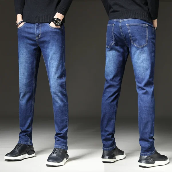 2024 Men's straight leg jeans loose casual pants Korean version trend slim fit versatile pants Men's trendy brand black blue