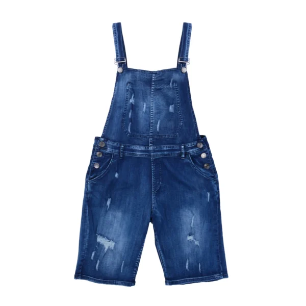 Men s Ripped Denim Overalls with Adjustable Straps Fit Destroyed Shorts Jumpsuit Trendy Suspender Pants - Image 3