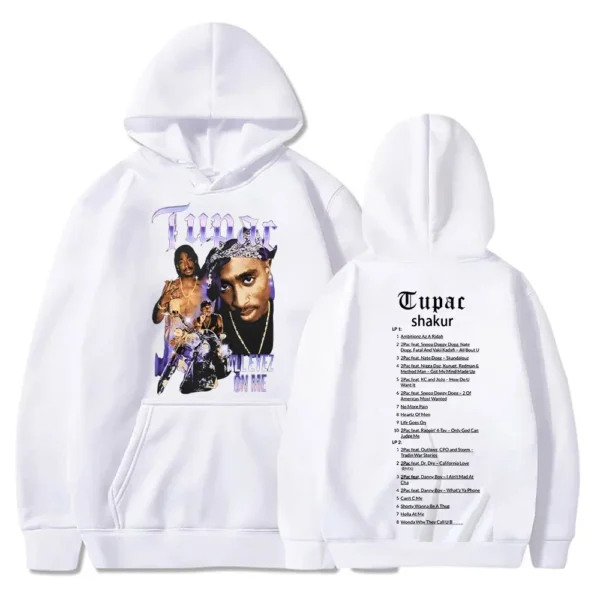 Tupac Hoodies 2pac Sweatshirts Rapper Printed Hoodie Streetwear Y2k Sweater Casual Loose Sweatshirt Autumn Fleece Pullover Hoody - Image 3