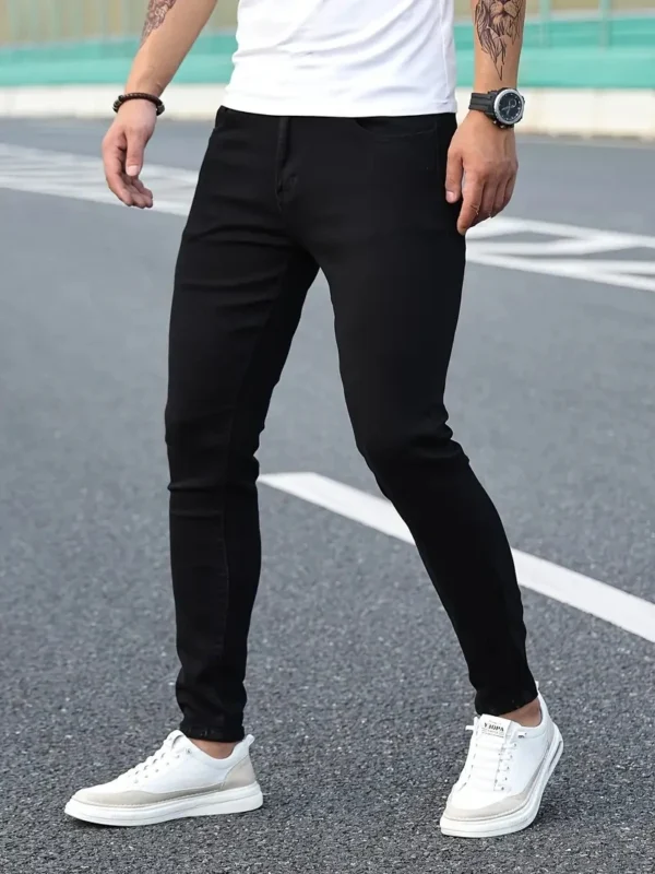 2024 Men Classic Advanced pencil Jeans Jean Homme Man Soft Stretch Black Biker Masculino Denim Trousers Mens Solid Pants - Image 2