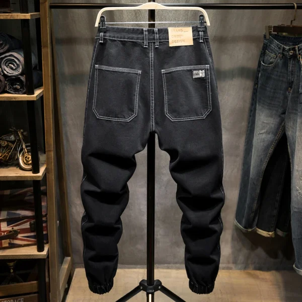 Black Jeans For Men Harem Pants Loose Fit Baggy Pants Tapered Streetwear Men's Clothing Denim Trousers 2023 New Arrivals - Image 3